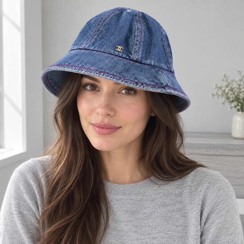 CHANEL Denim CC Bucket Hat - Picture 2 of 6